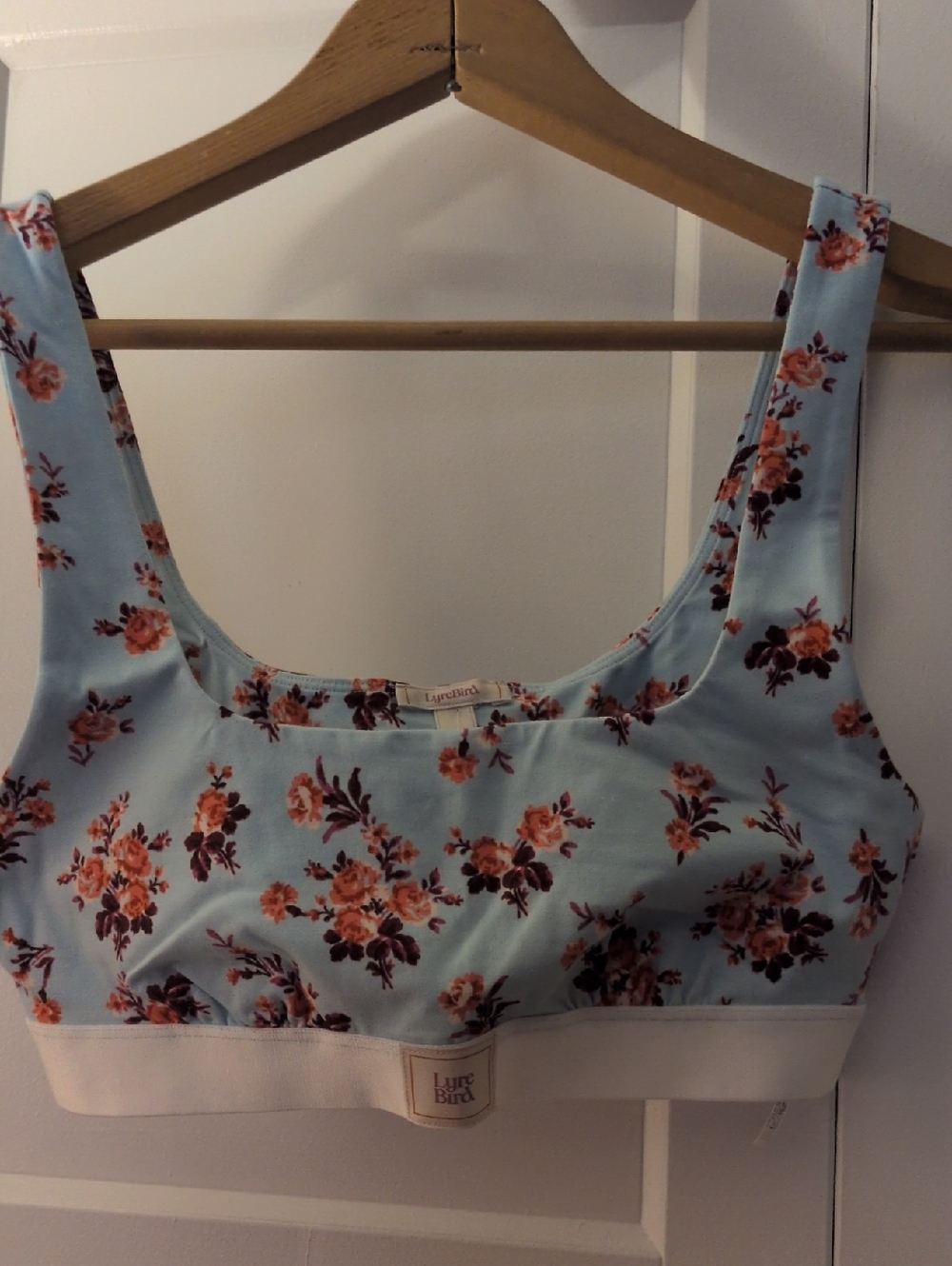 Anthropology -Lyrebird Light Blue Floral Crop Tank Top by
